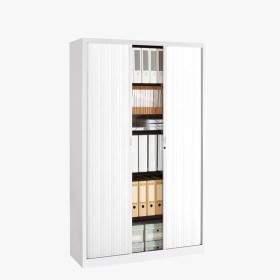 Armoire blanche de bureau à rideaux