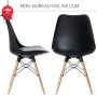 Lot de 2 chaises visiteur - Noir et bois naturel - DogeWood