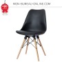 Lot de 2 chaises visiteur - Noir et bois naturel - DogeWood
