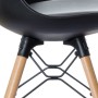 Lot de 2 chaises visiteur - Noir et bois naturel - DogeWood