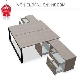 Bureau double avec meuble