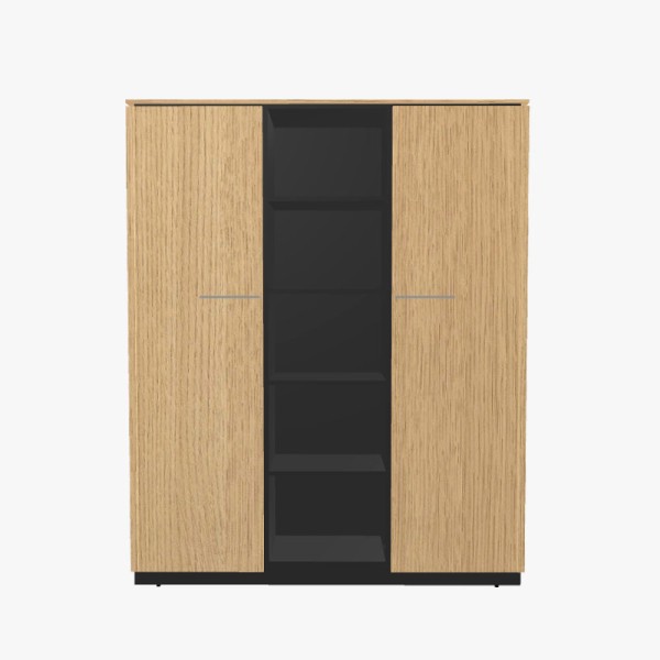 Armoire haute 2 portes + 1 colonne - H.187.1 x L.152 cm - Haut de gamme - Stratis
