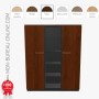 Armoire haute 2 portes + 1 colonne - H.187.1 x L.152 cm - Haut de gamme - Stratis