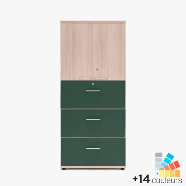 Armoire haute pour dossiers suspendus 3 tiroirs