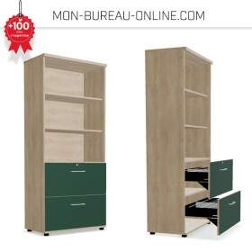 Armoire pour dossiers suspendus avec 2 tiroirs