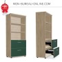 Armoire pour dossiers suspendus avec 2 tiroirs