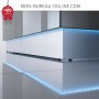 Banque d'accueil d'angle + PMR en verre trempé - Lumineuse L 2.45 à 2.65 m - Linea