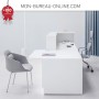 Banque d'accueil blanche d'angle avec PMR - Linéa Mdd