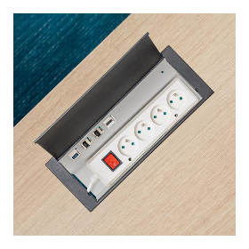 Médiabox 8 prises pour bureau et table - M14H