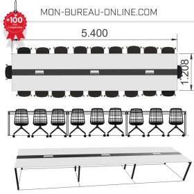 Table de réunion 20 personnes