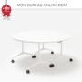 Table de réunion ronde pliante sur roulettes