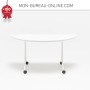 Table de réunion ronde pliante sur roulettes