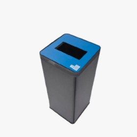 Poubelle de tri sélectif en acier - Bleu 50 L