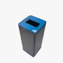Poubelle de tri sélectif en acier - Bleu 50 L