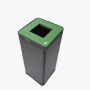 Poubelle de tri sélectif en acier - Vert 50 L