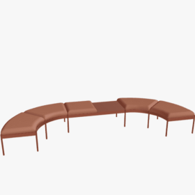 Banquette d'accueil courbe + plateau - 5 personnes