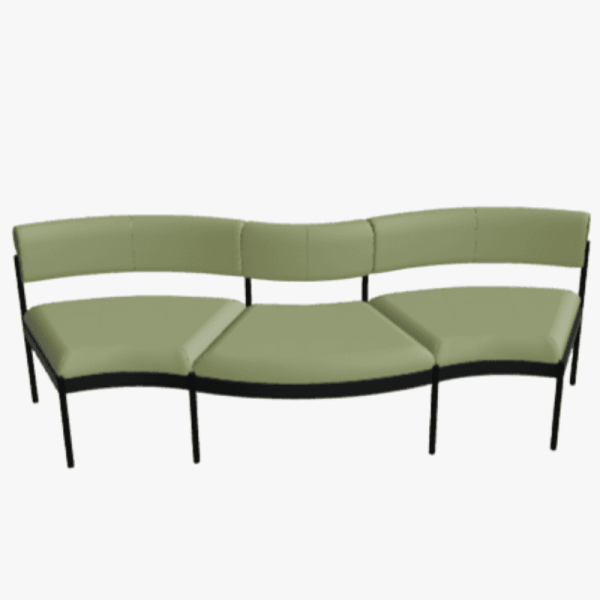 Banquette d'accueil 3 personnes pour salle d'attente
