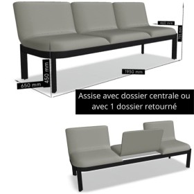 Banc d'accueil 3 personnes