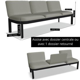 Banc d'accueil 3 personnes