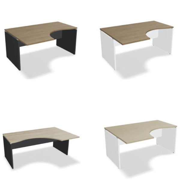 Bureau incurvé avec retour