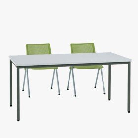 Bureau droit gris clair - L 1.60m - Poly