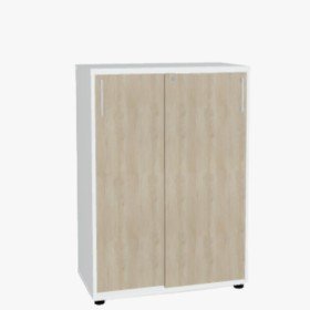 Armoire bureau mi-haute à portes coulissantes L. 80cm