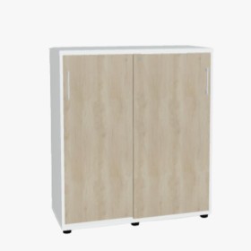 Armoire bureau mi-haute à portes coulissantes - 3 niveaux - L. 100 cm