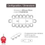 Table de réunion modulaire 14 personnes - 4.20m - Tack