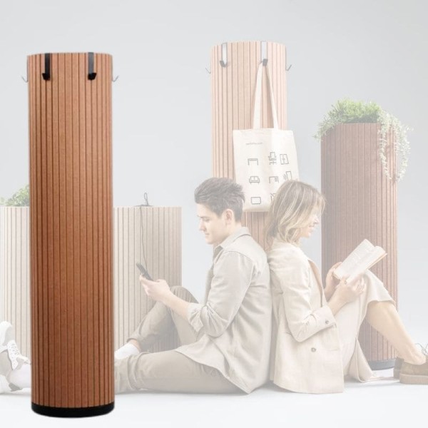Colonne acoustique avec porte manteau pour bureau