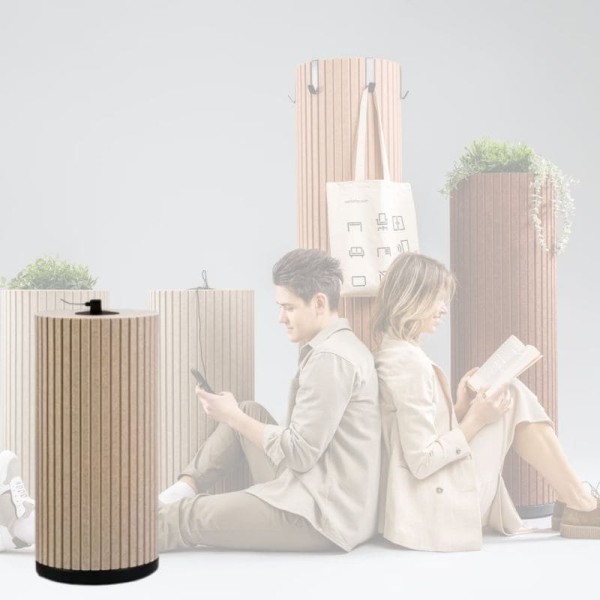 Colonne acoustique avec prises intégrées