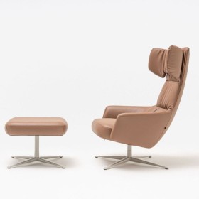 Repose pieds en cuir pour fauteuil