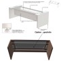 Bureau de direction Haut de Gamme - Insert cuir et Voile de fond - L 2.04 à 2.64m - Elina