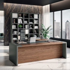 Bureau de direction d'angle avec rangement