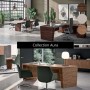Bureau de direction d'angle avec caisson de rangement