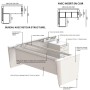 Bureau de direction d'angle avec rangement Haut de Gamme - Avec voile de fond - L 1.90 à 2.50m - Aura