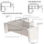 Bureau de direction d'angle avec rangement Haut de Gamme - Avec voile de fond - L 1.90 à 2.50m - Aura