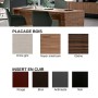Table de réunion 4 personnes avec insert en cuir - L 1.40m - Aura