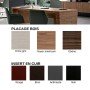 Table de réunion 4 personnes avec insert en cuir - L 1.40m - Aura