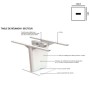 Table de réunion 4 personnes avec insert en cuir - L 1.40m - Aura