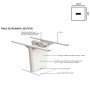 Table de réunion 4 personnes avec insert en cuir - L 1.40m - Aura