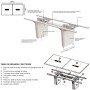 Table de réunion 10 personnes avec insert en cuir - L 4.21m - Aura
