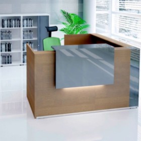 Banque d'accueil d'angle lumineuse