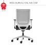 Siège de bureau blanc - Dossier résille - Avec accoudoirs - Trend Office Pro White