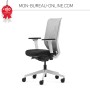 Siège de bureau blanc - Dossier résille - Avec accoudoirs - Trend Office Pro White