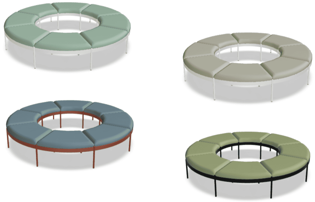Banquette d'accueil ronde pour 8 personnes