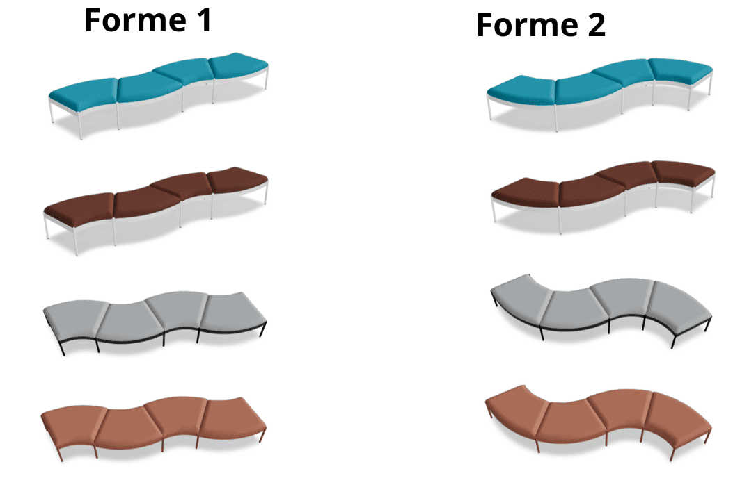 Banquette d'accueil Design avec pour 4 personnes - Modèle Nora - Marque MDD