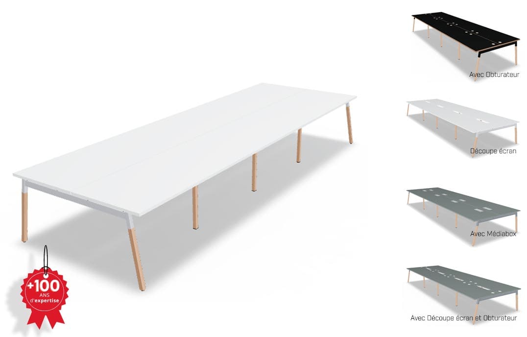 Bureau Open Space 8 personnes - Design Scandinave