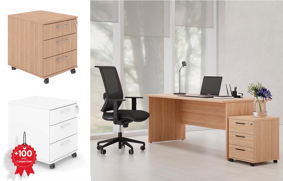 Caisson de bureau blanc