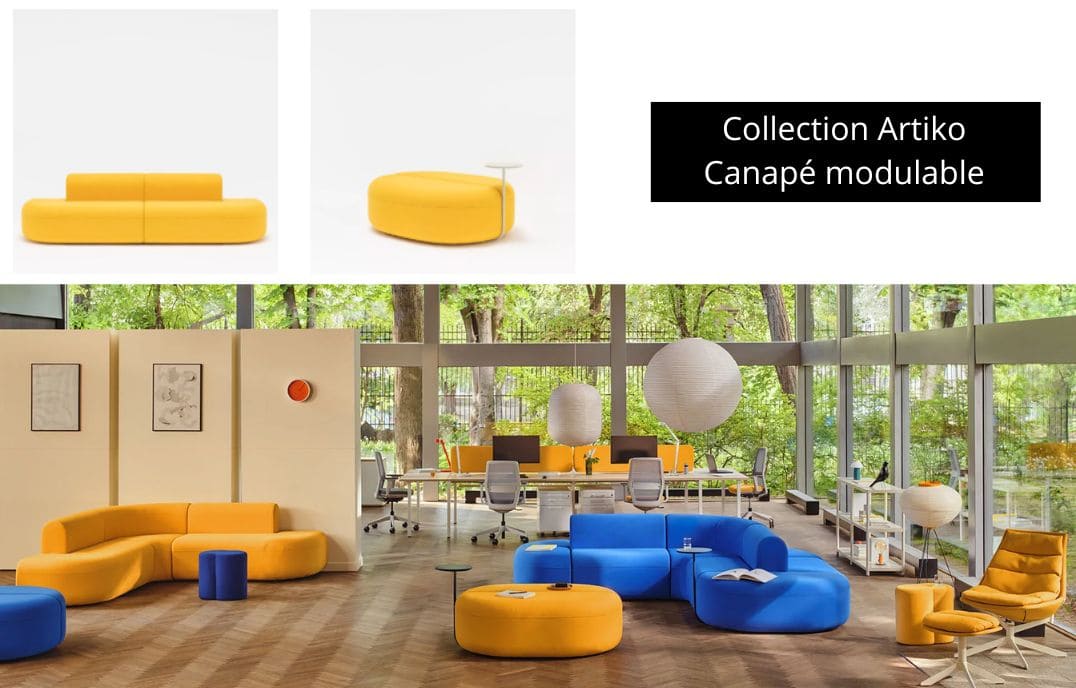 Canapé modulaire double