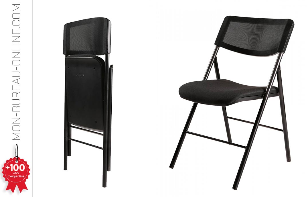 Chaise visiteur pliable - Design moderne - Couleur noir